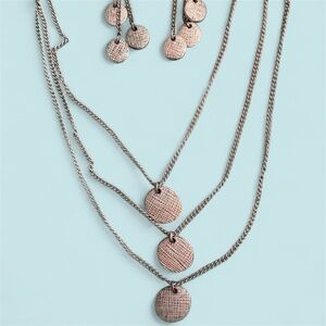 Elegant Silver Layered Necklace Set